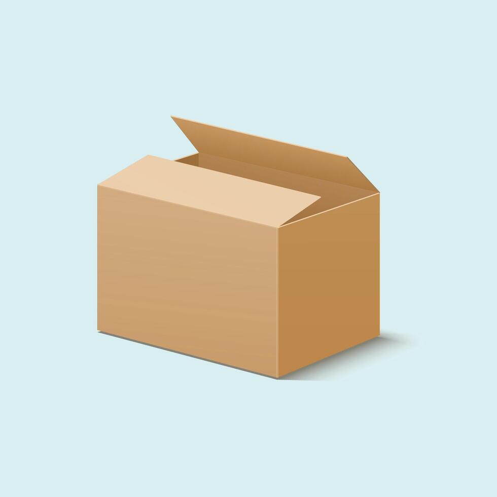 square cardboard box isolated vector