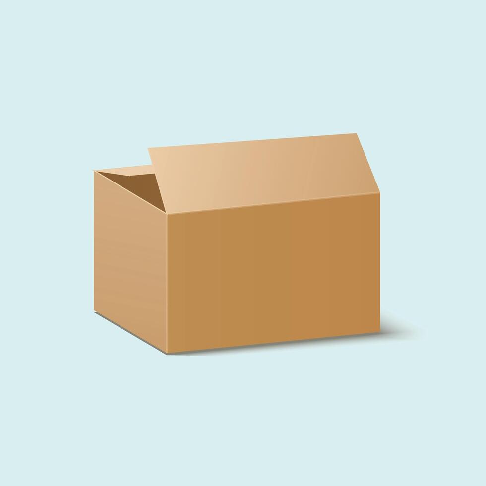 brown color cardboard box for shipping and packaging vector