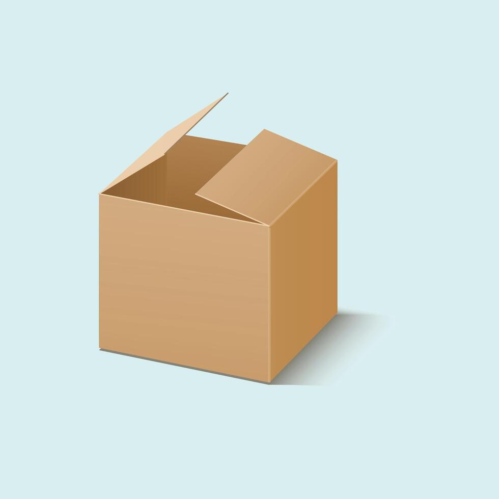 cardboard box brown color vector