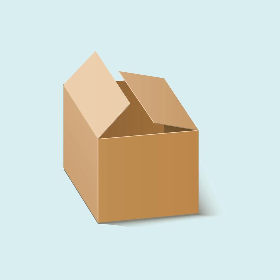 square cardboard box for packaging and shipping. vector