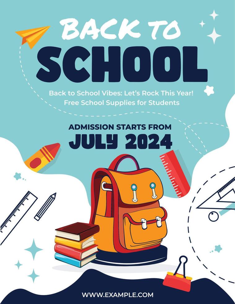 Admission open back to school season poster vector