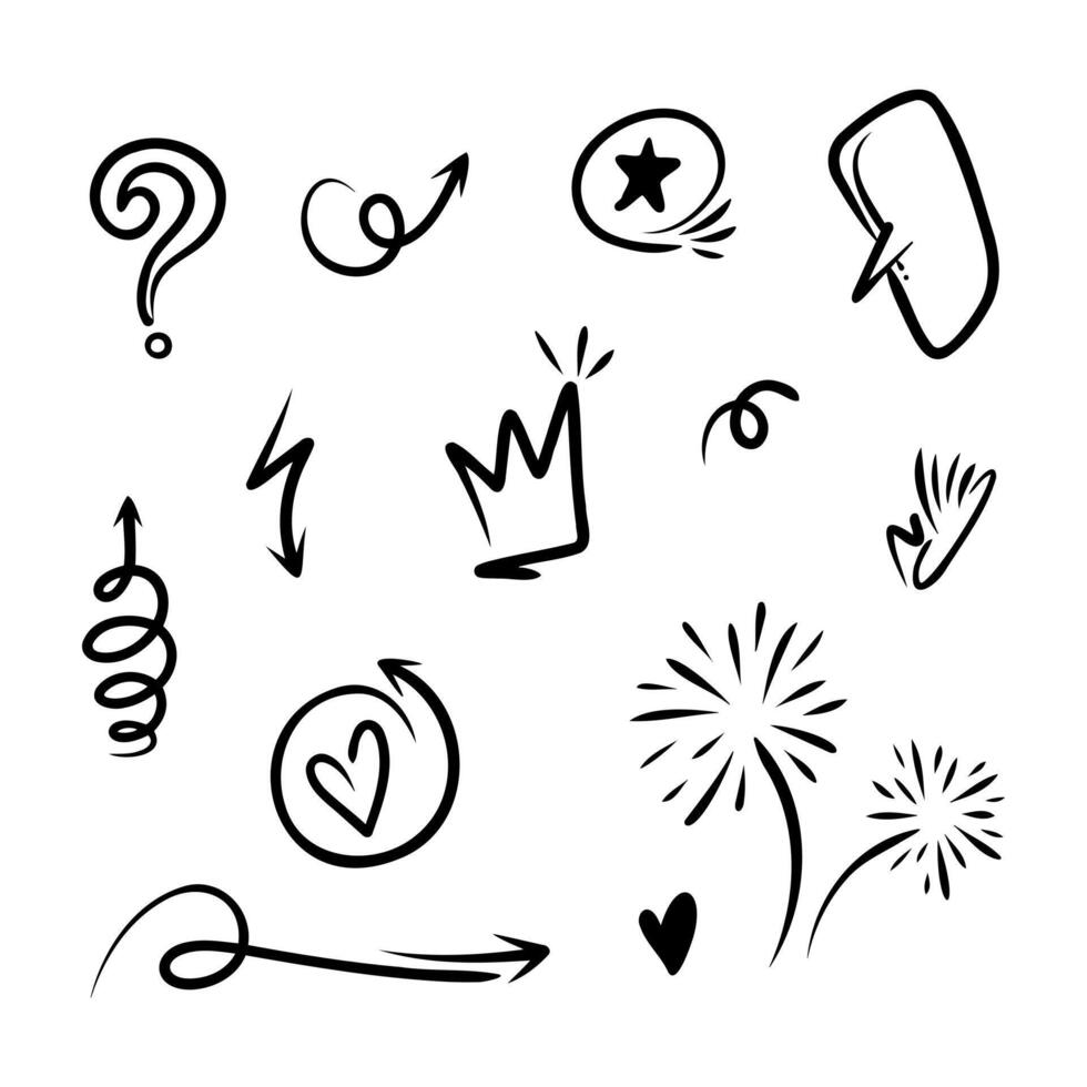 Doodle element set, for concept design. vector