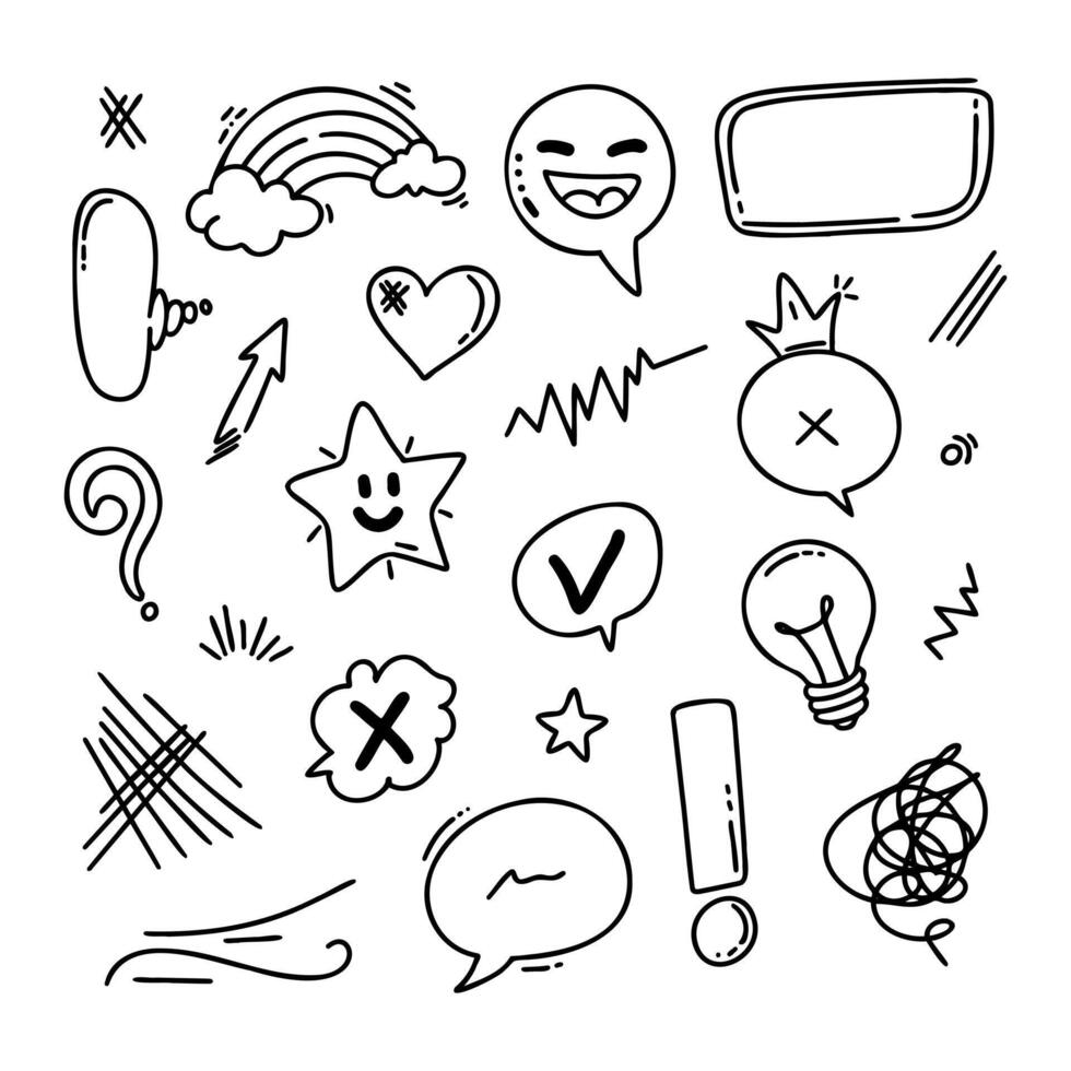 Doodle element set, for concept design. vector