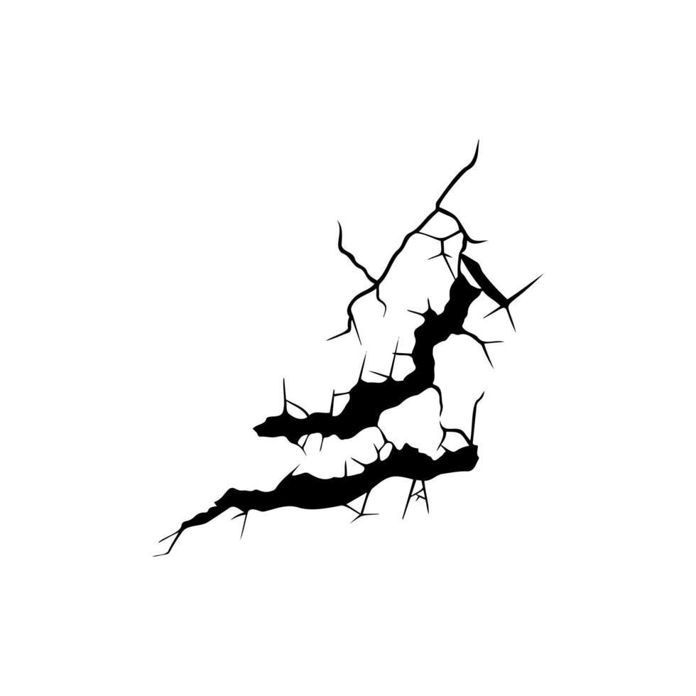doodle crack wall, crack illustration vector