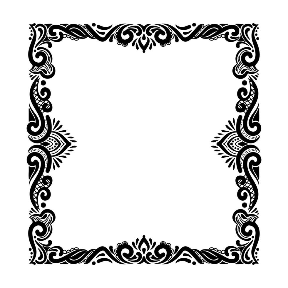hand drawn ink element frame on white background, for charter, certificate, diploma etc vector