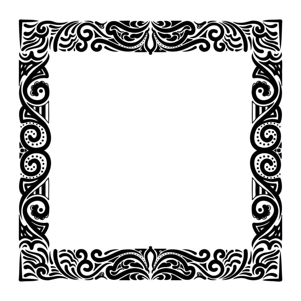 collection frames, hand drawn ink elements on white background vector
