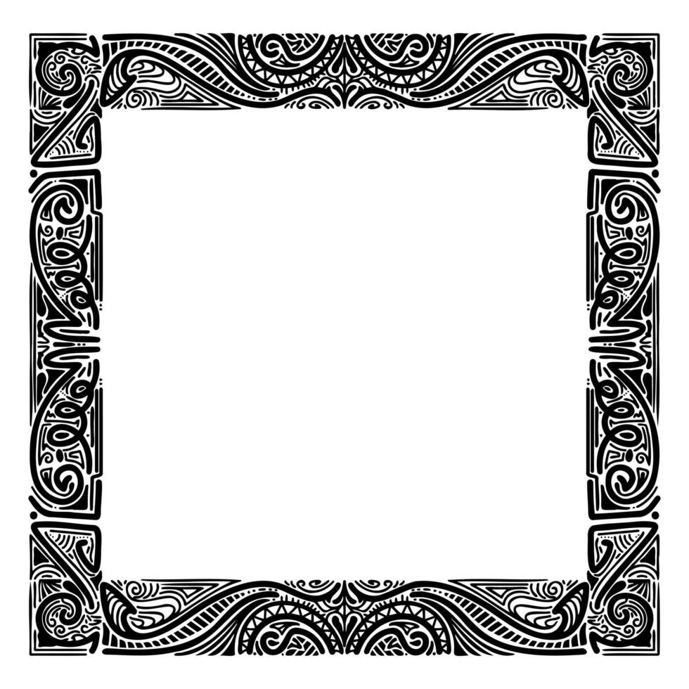 hand drawn ink element frame on white background, for charter, certificate, diploma etc vector