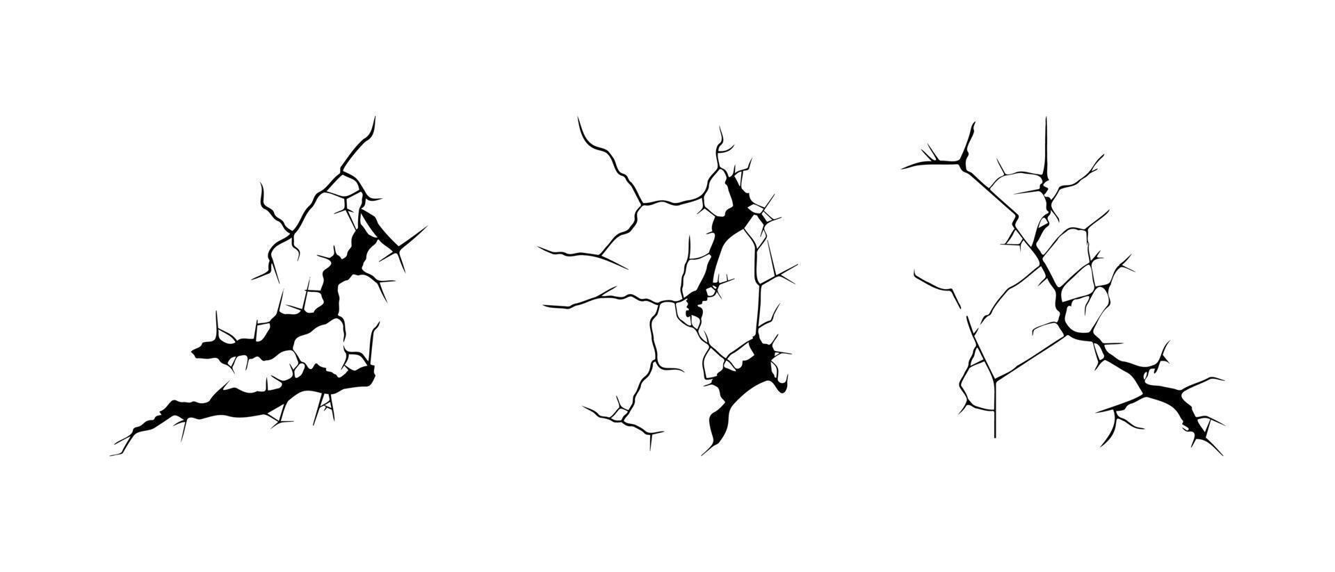 doodle crack wall, crack illustration vector