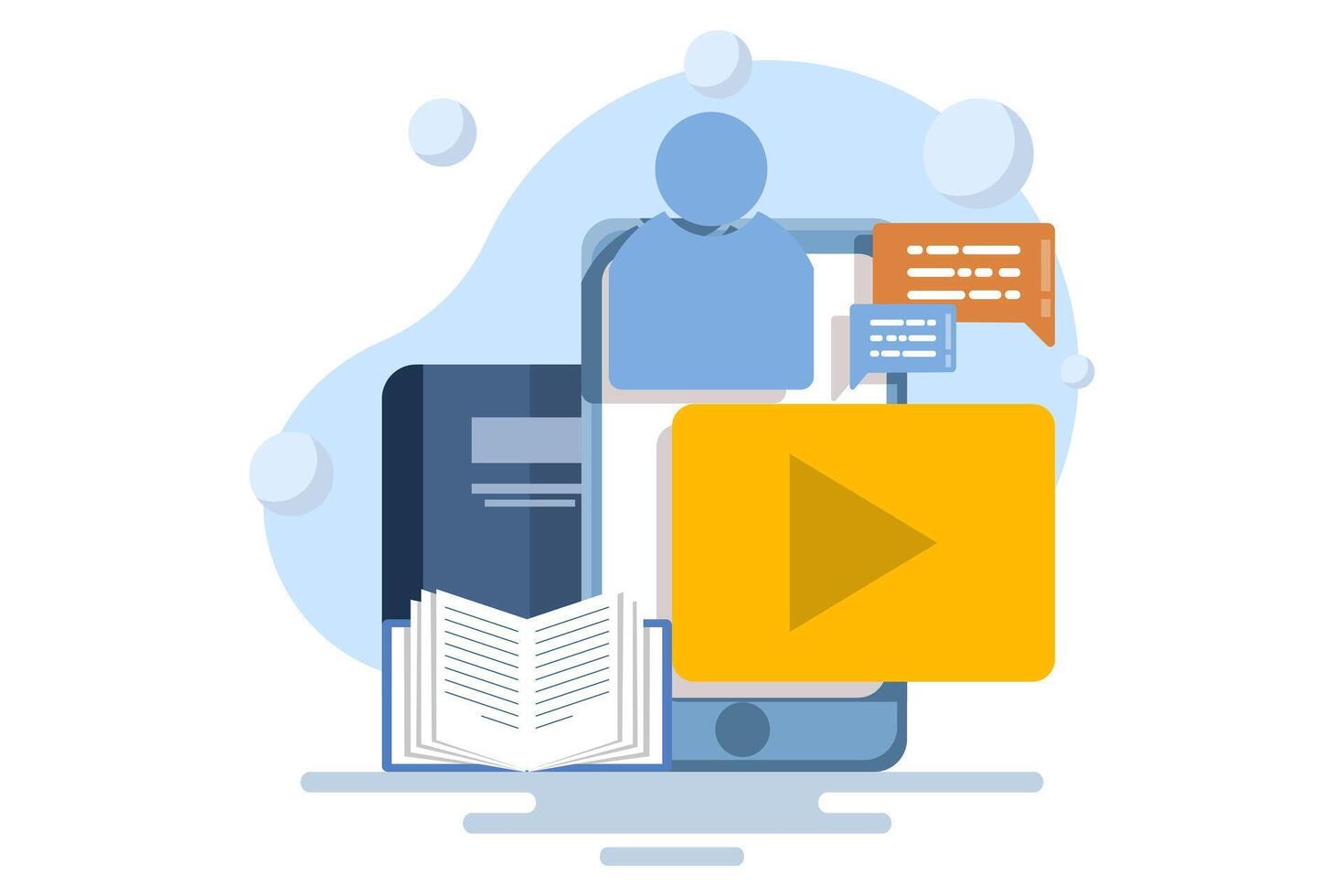 Online course campaign concept, E-learning, online education, online course concept, home school, teaching students on laptop computer screen, distance learning, flat illustration. vector