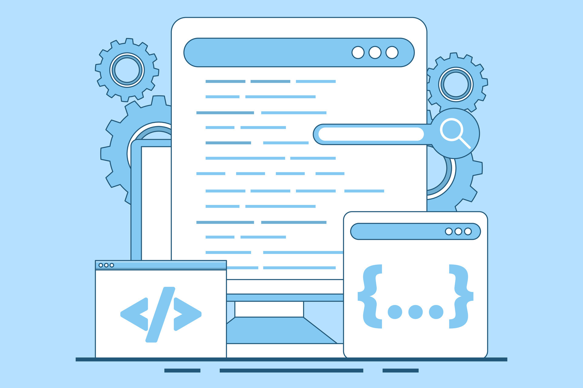 programación concepto, software desarrollo y programación, programa ...