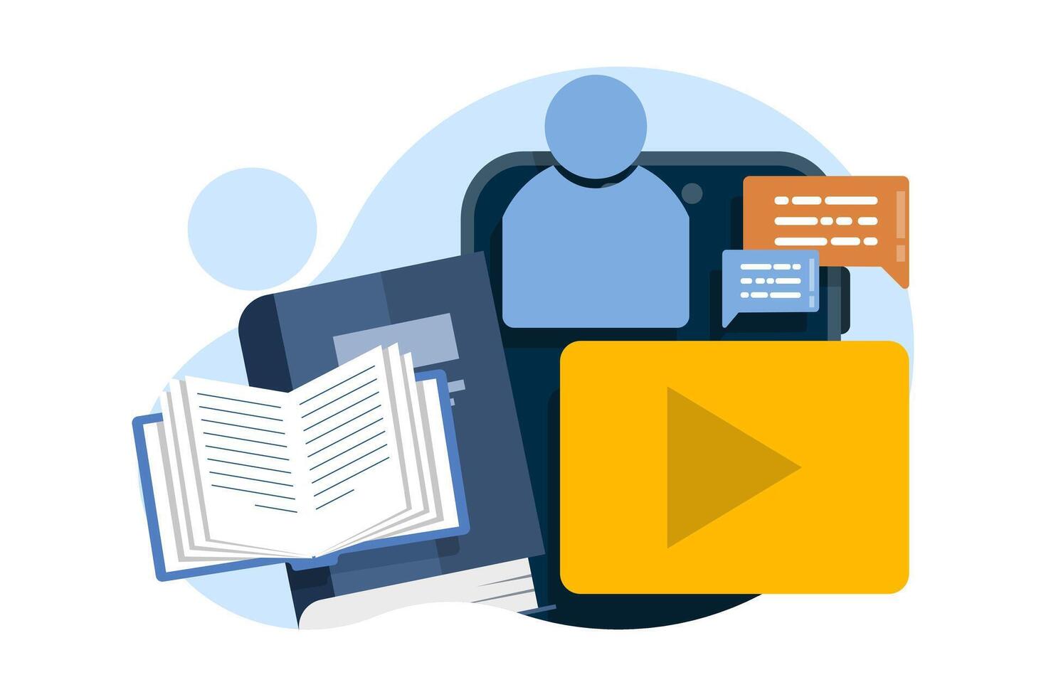 Online course campaign concept, E-learning, online education, online course concept, home school, teaching students on laptop computer screen, distance learning, flat illustration. vector