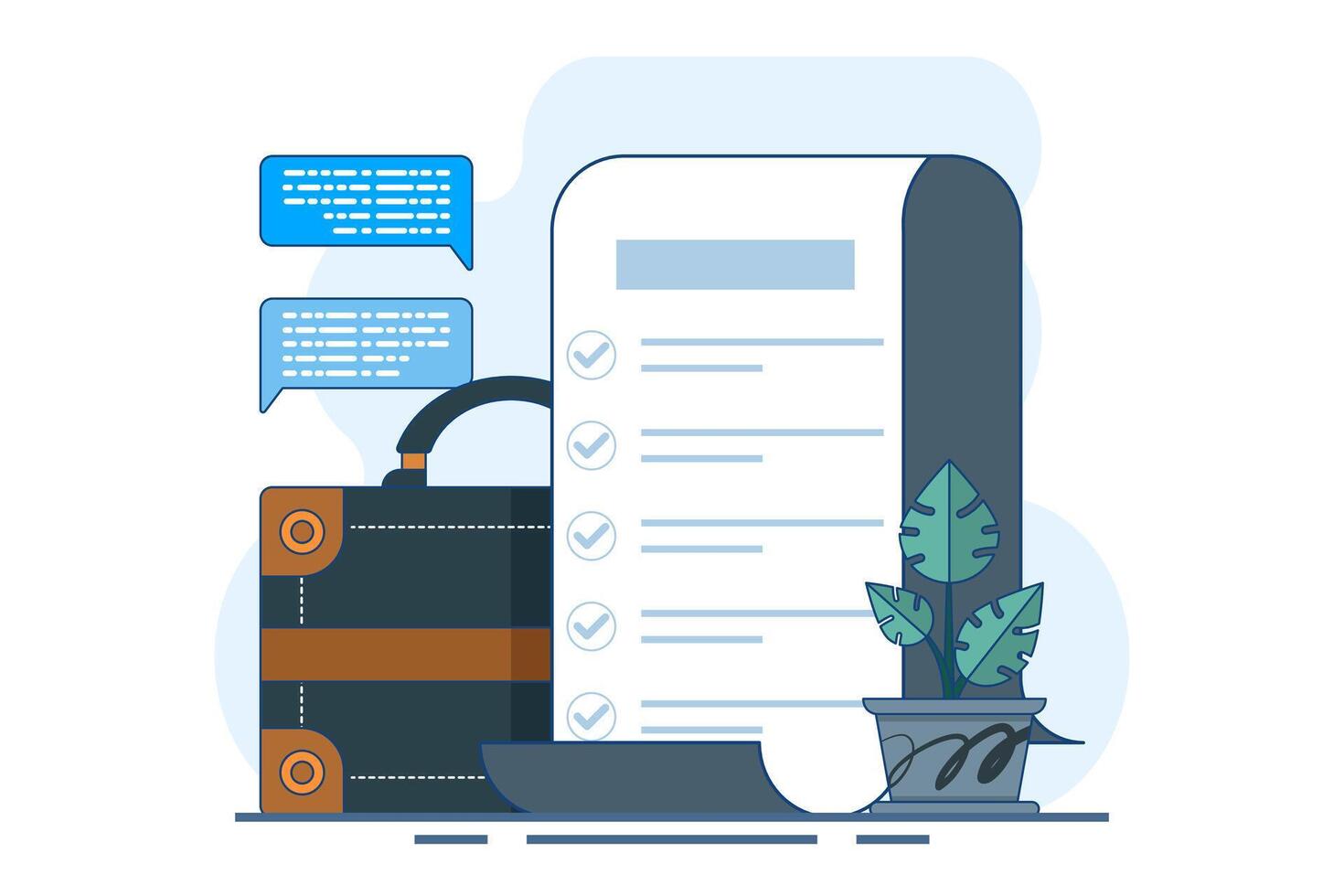 Concept of business planning, target, business workflow, time management, planning, task implementation, teamwork, meeting. Creative design for web, marketing materials, business presentations. vector