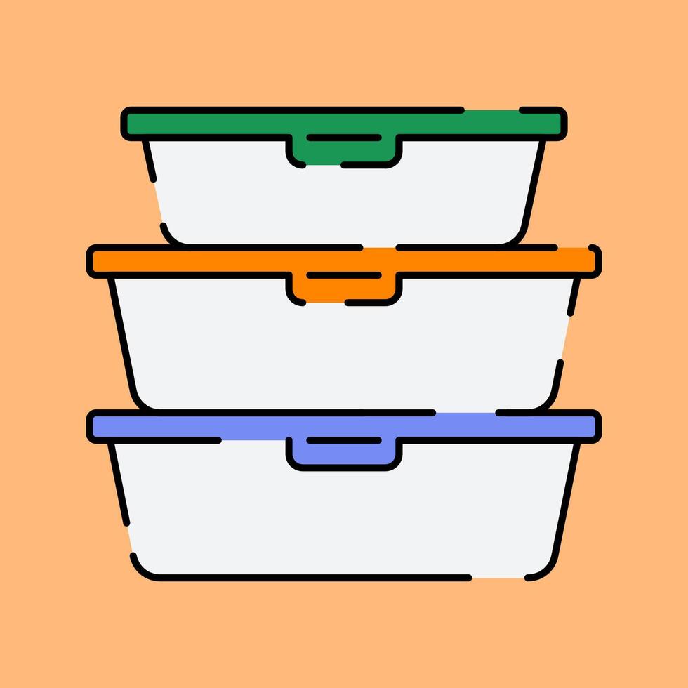 Food Container Illustration in Flat Style vector