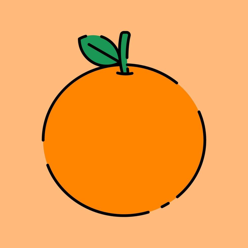 Orange Fruit Illustration in Flat Style vector