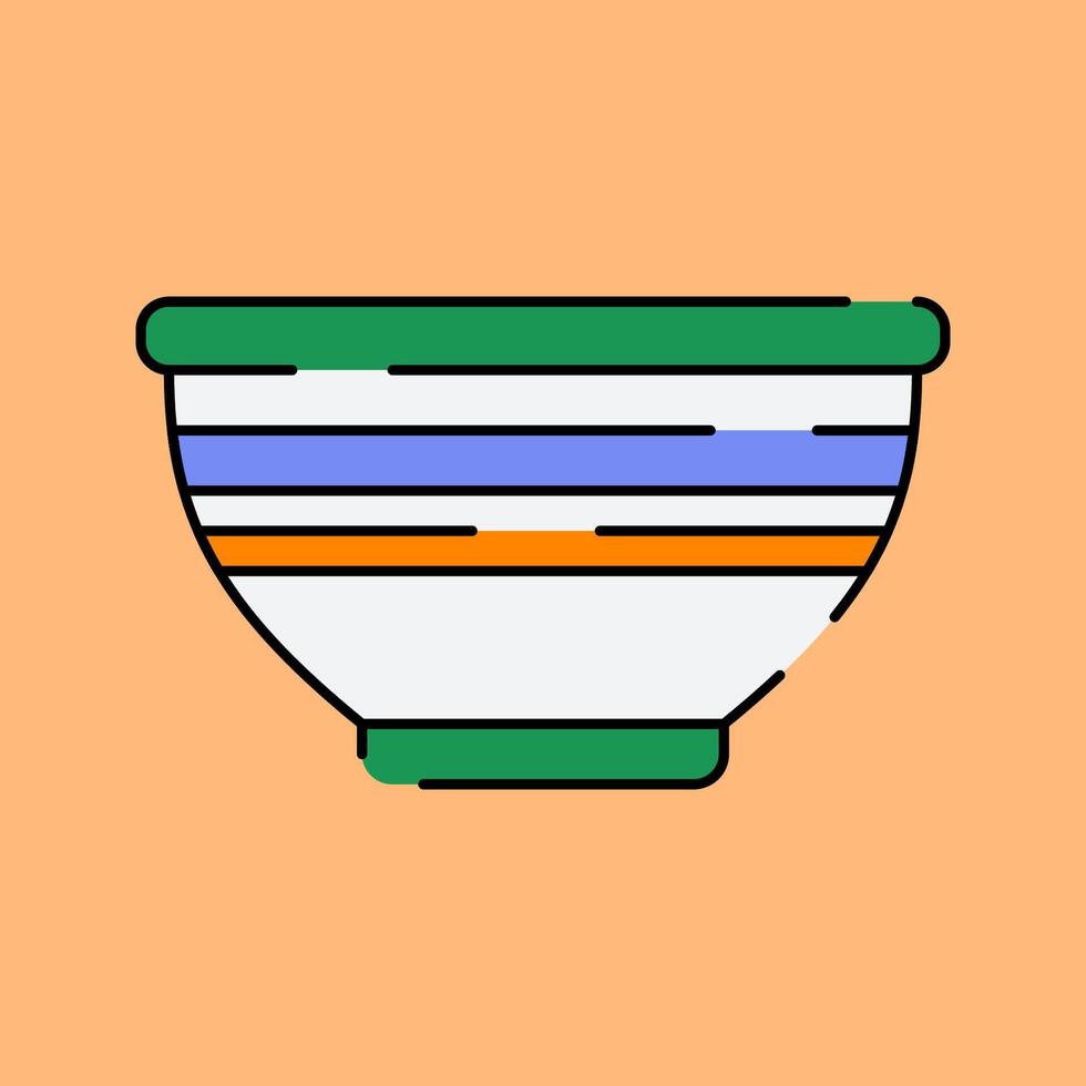 Bowl Illustration in Flat Style vector