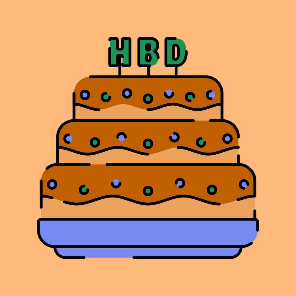Birthday Cake Illustration in Flat Style vector