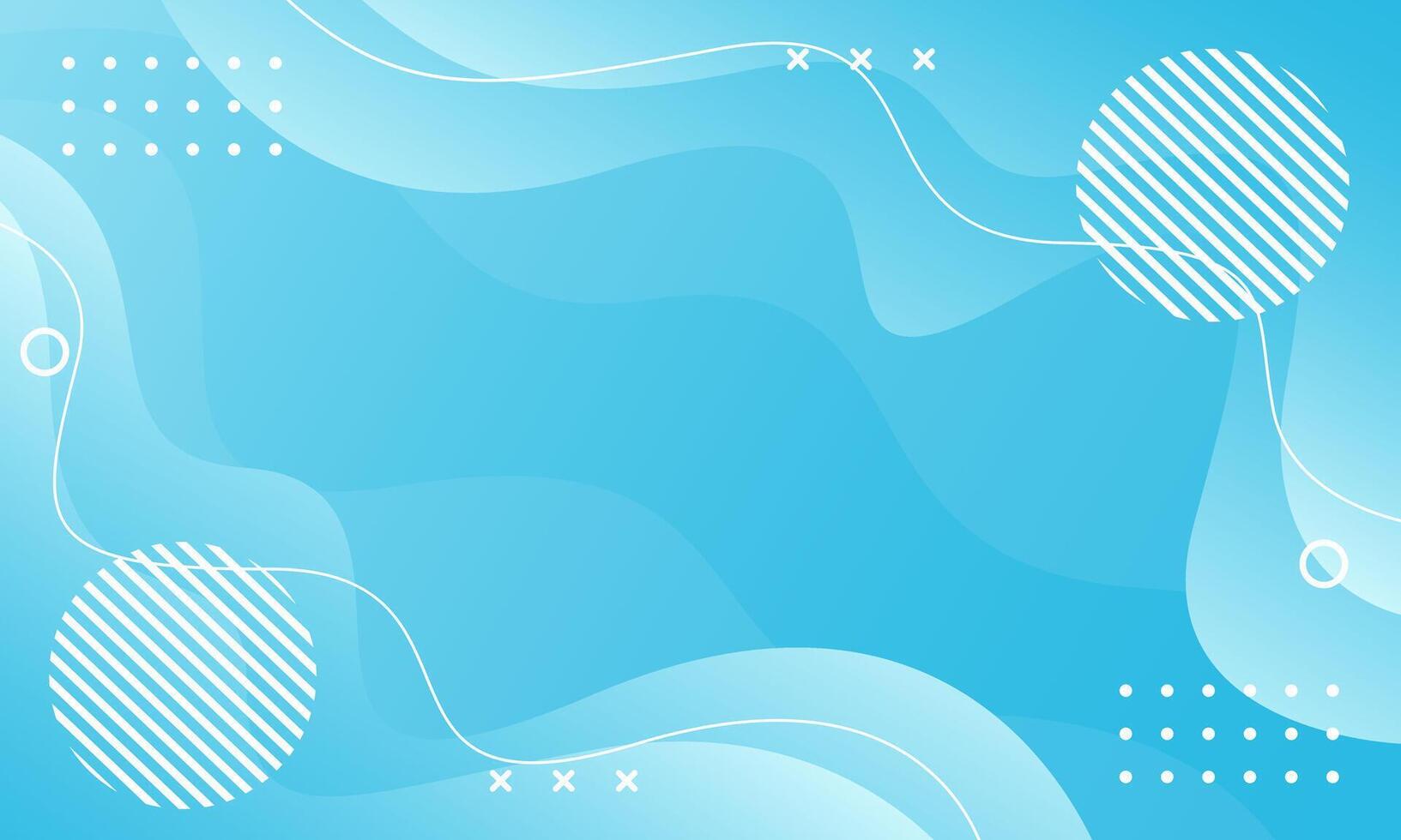 light blue gradient abstract liquid wavy background with geometric shapes. Modern dynamic wallpaper vector