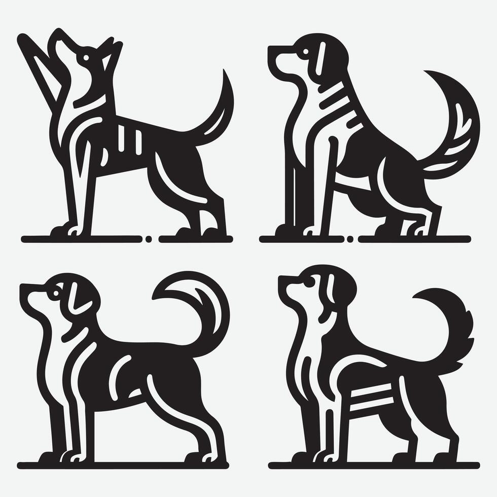 Artful Dog Silhouettes for Captivating Pet Rescue Fundraising Events vector