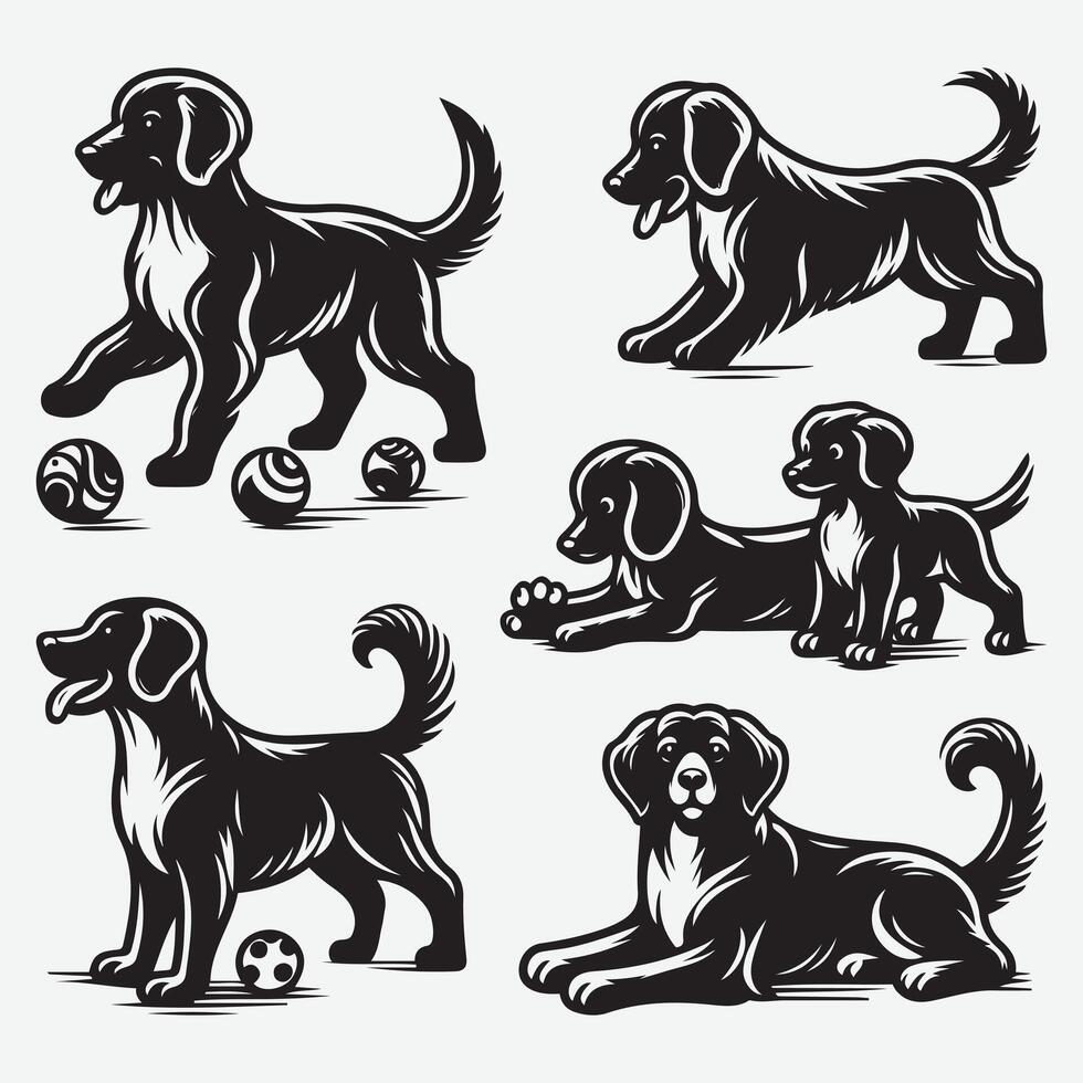 Minimalist Dog Silhouette Collection for Elegant Custom Print Products vector