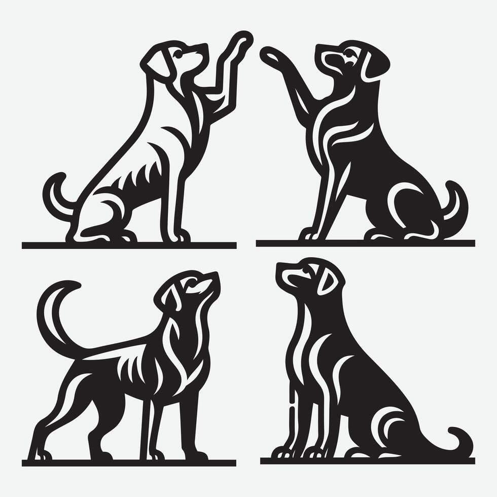 Artistic Dog Silhouettes for Engaging Pet-Themed Event Programs vector