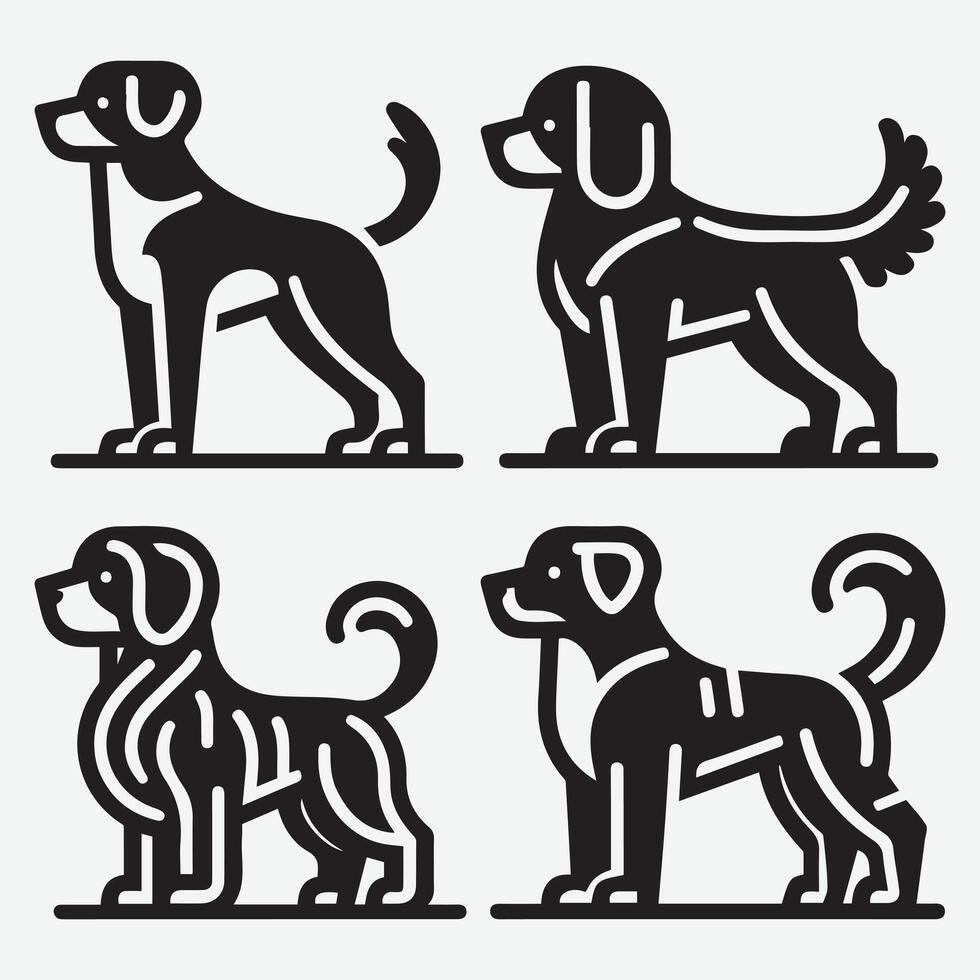 Bold Dog Silhouettes for Creative and Engaging Fundraising Campaigns vector