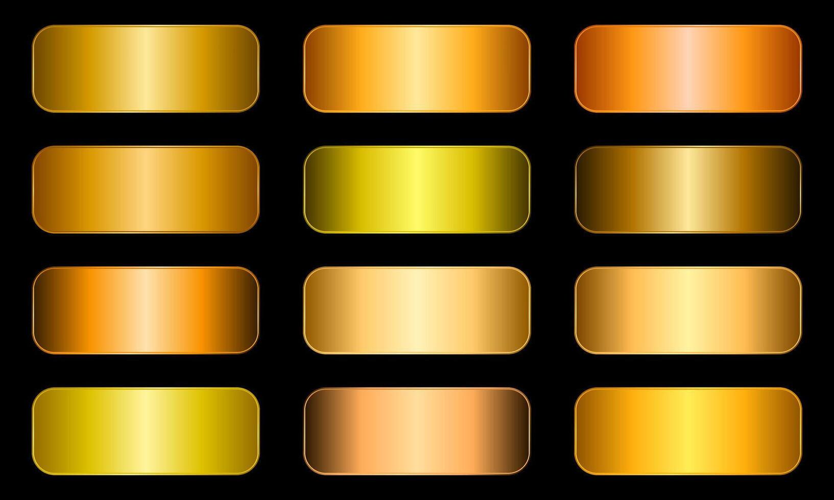 realistic gold color gradient collection. EPS 10 . vector