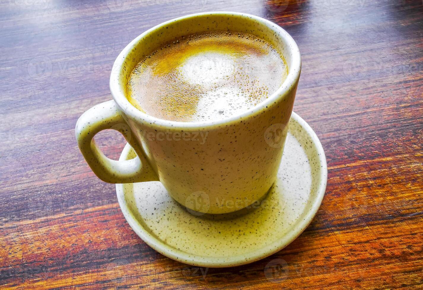 Cup of americano black coffee in restaurant cafe in Mexico. photo