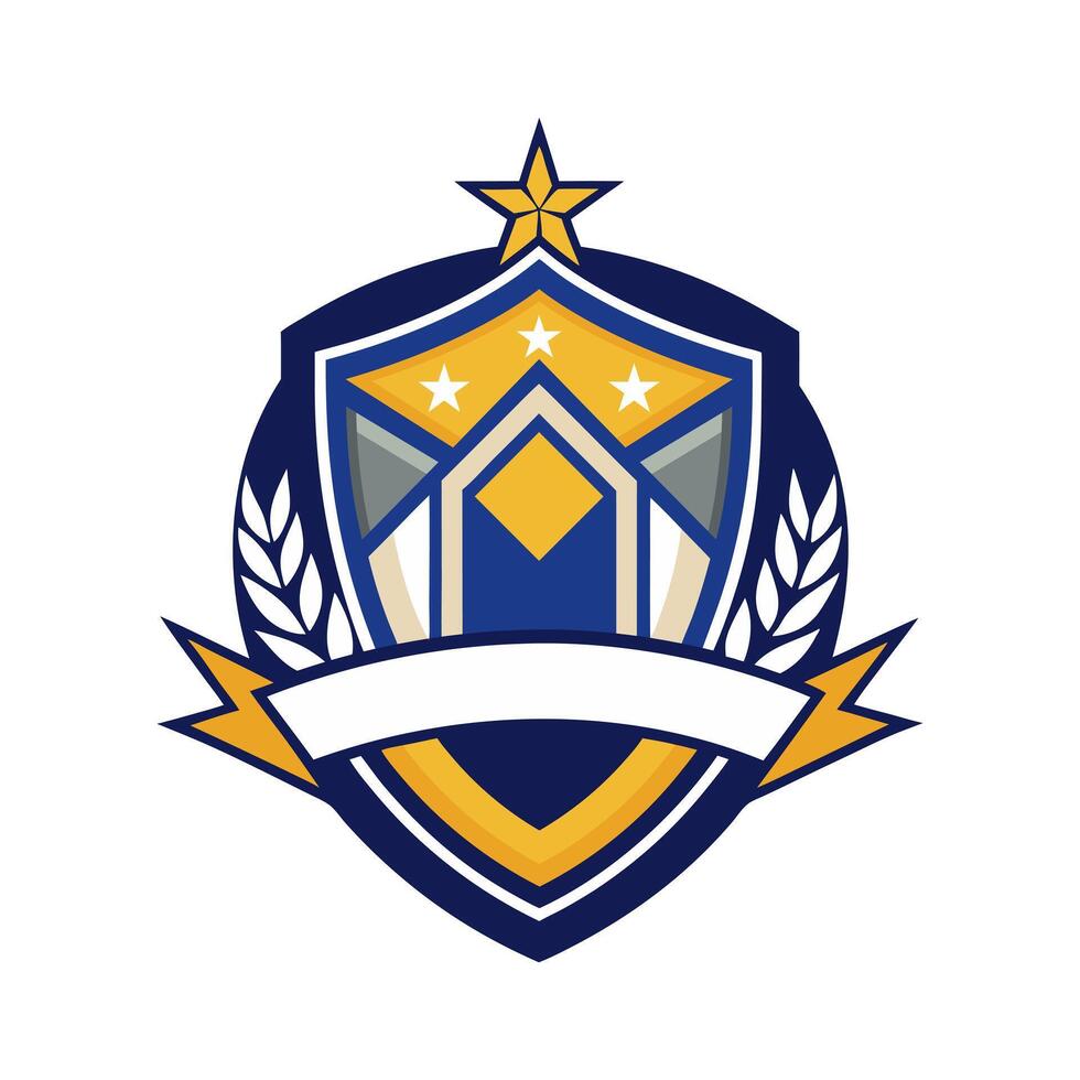 a shield with a star on it vector