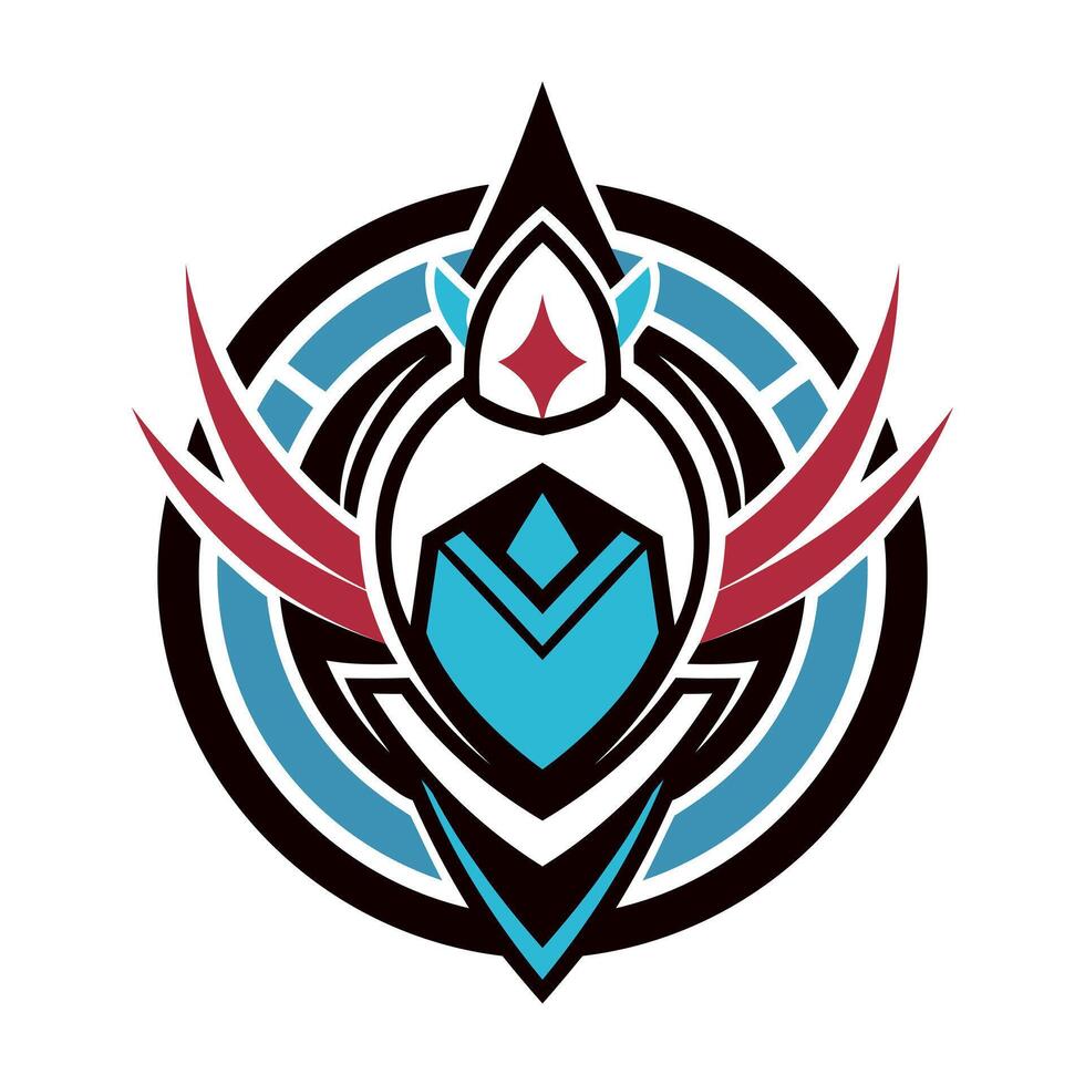 the logo for the team is blue and red vector