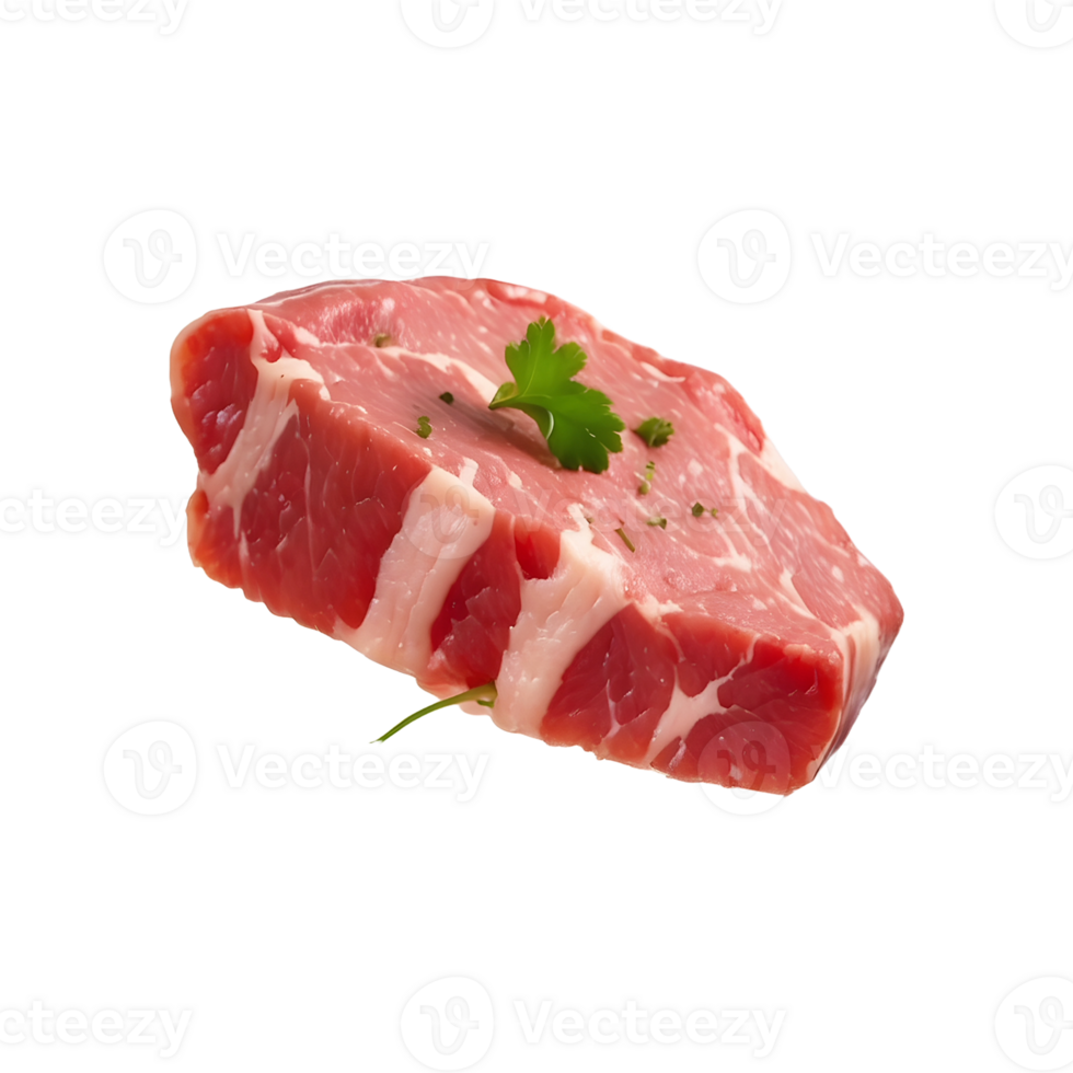 a full of fresh Raw Meat Isolated on a Transparent Background png