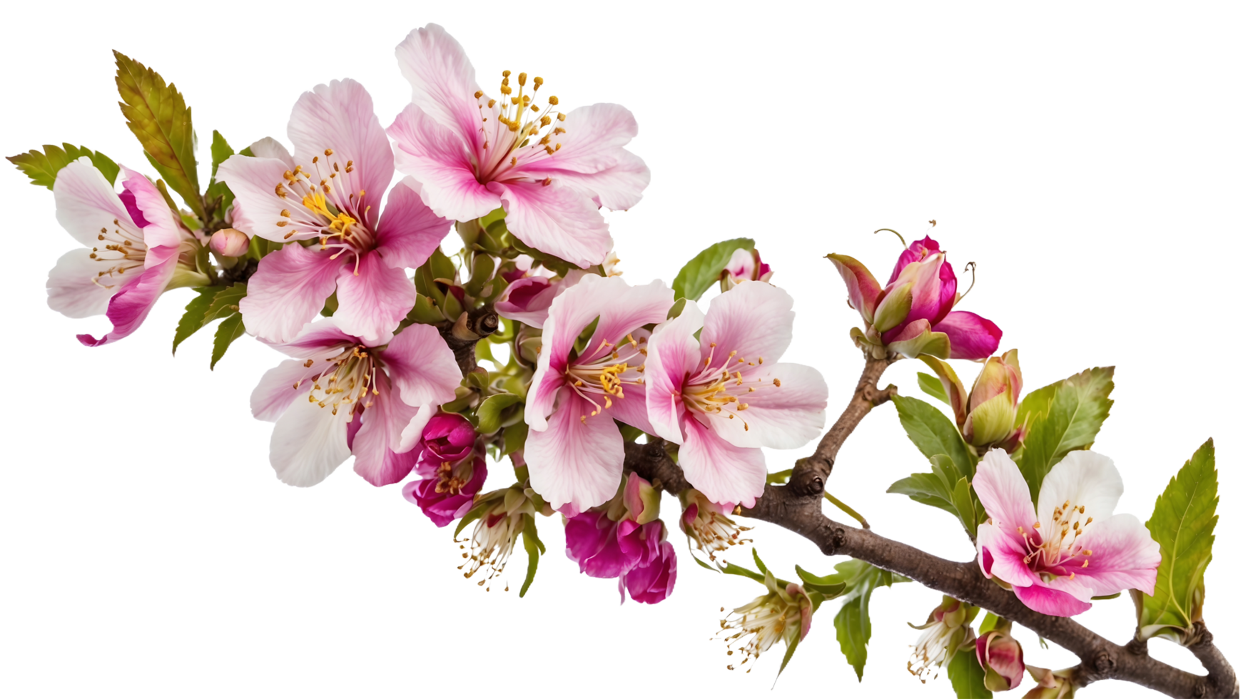 Majestic Branch Adorned with Blooming Flowers png
