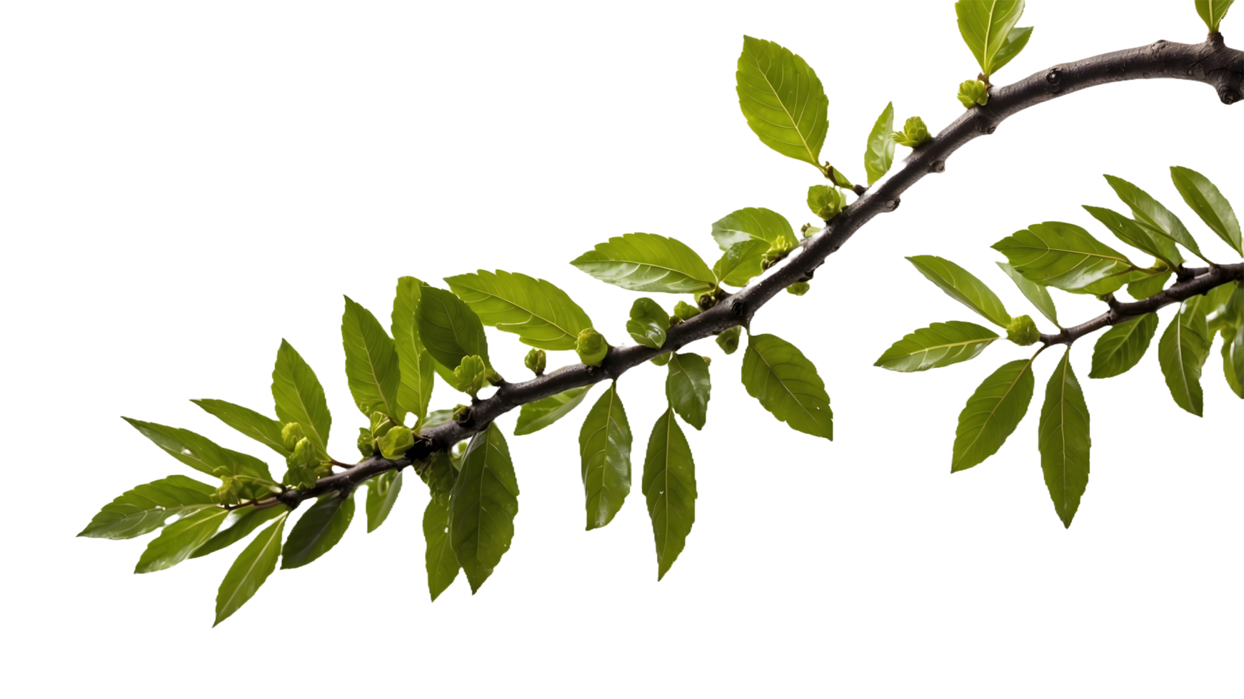 a branch of a tree with the buds on it Isolated on a Transparent Background for Natural Decor png