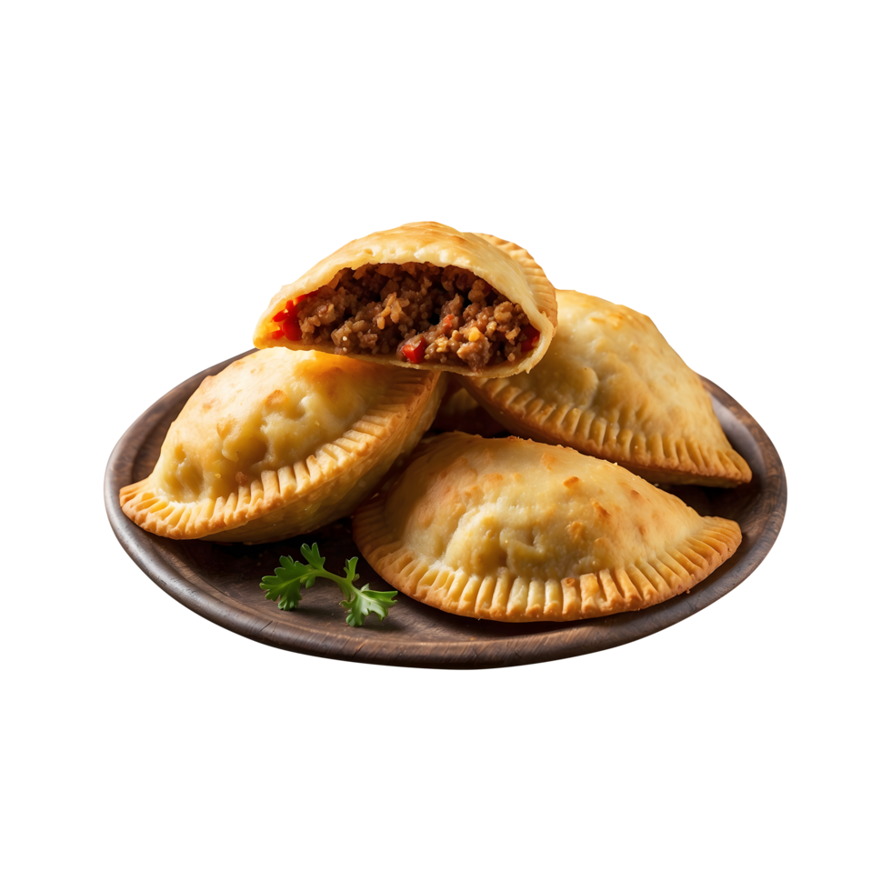 Mouthwatering Fried Empanadas with Beef Filling, Isolated on Transparent Background png