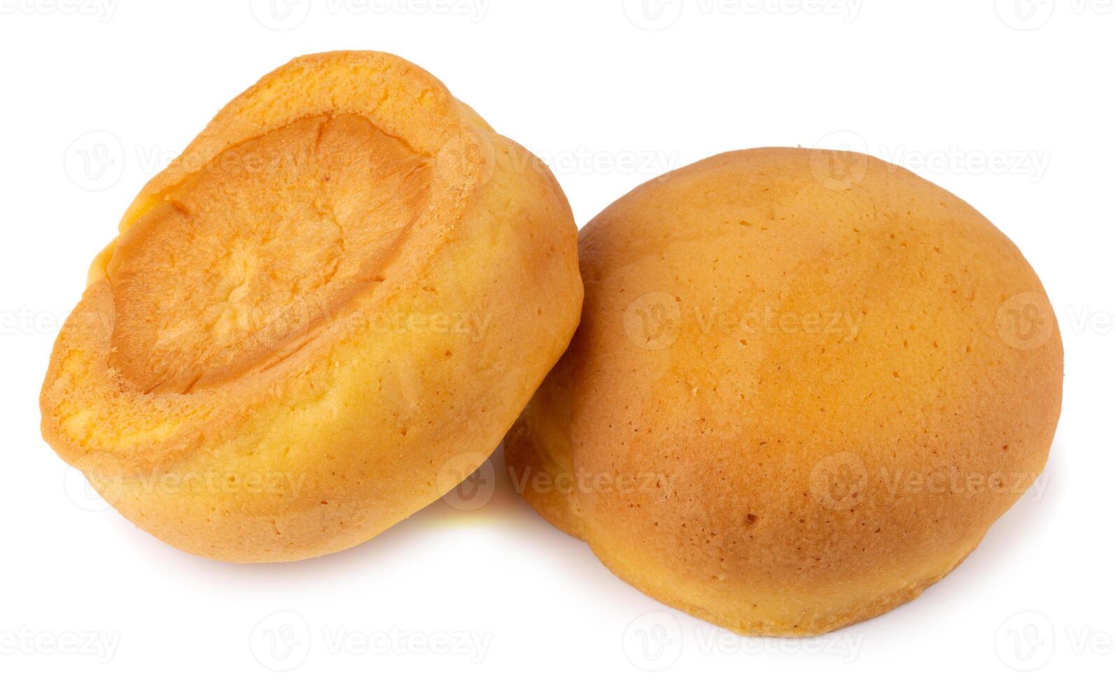 baked bread isolated on a white background photo