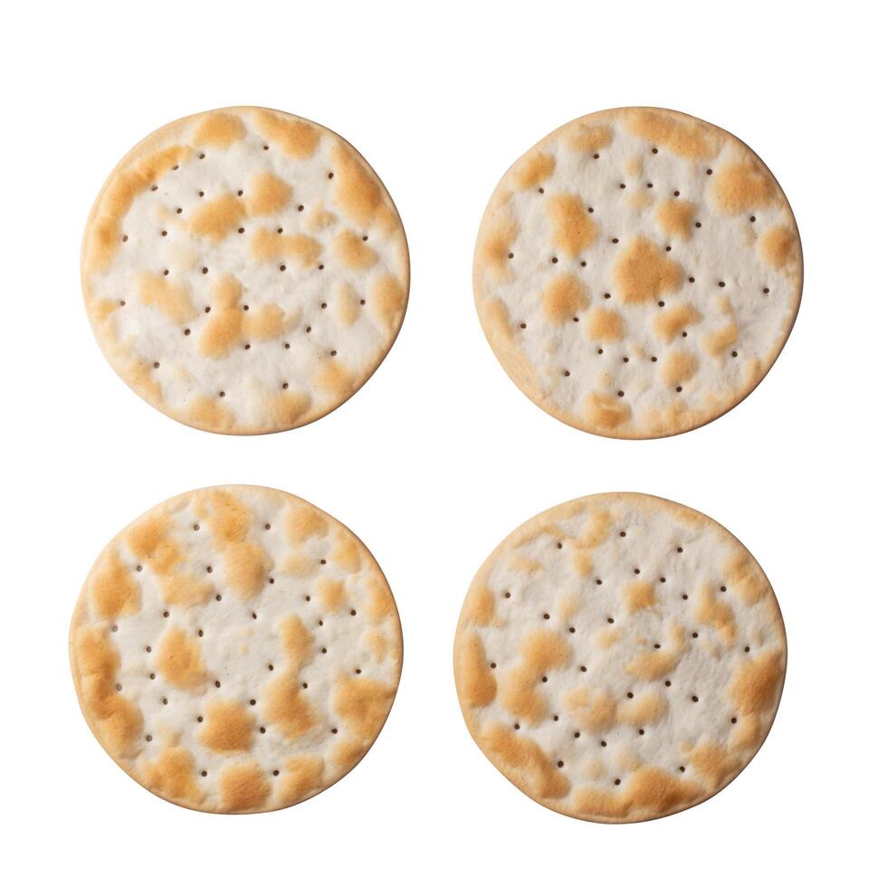 Sweet round cookies, baked to perfection, isolated on a white background photo