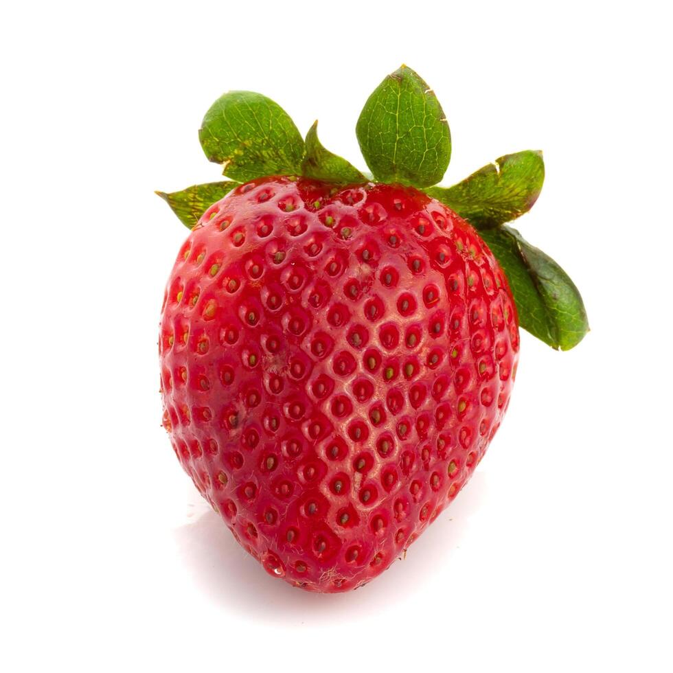 Fresh red strawberries on a white background photo