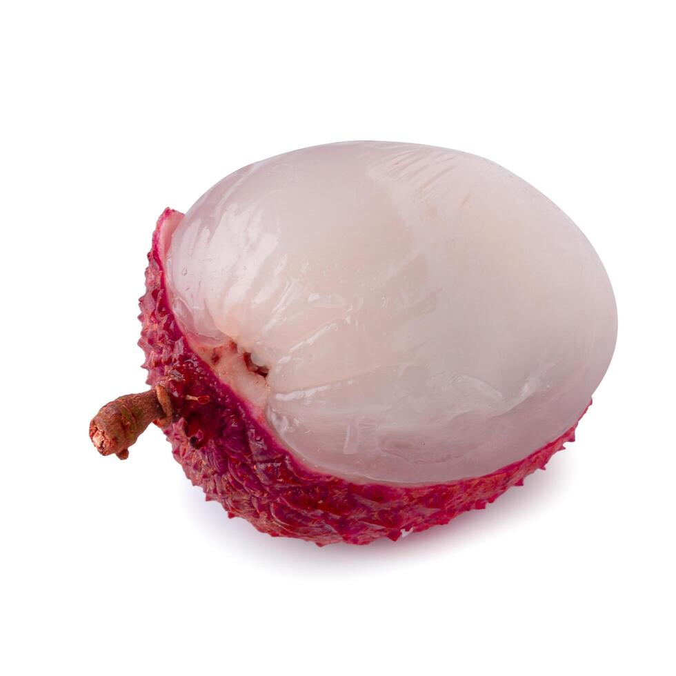 Fresh lychees isolated on a white background photo