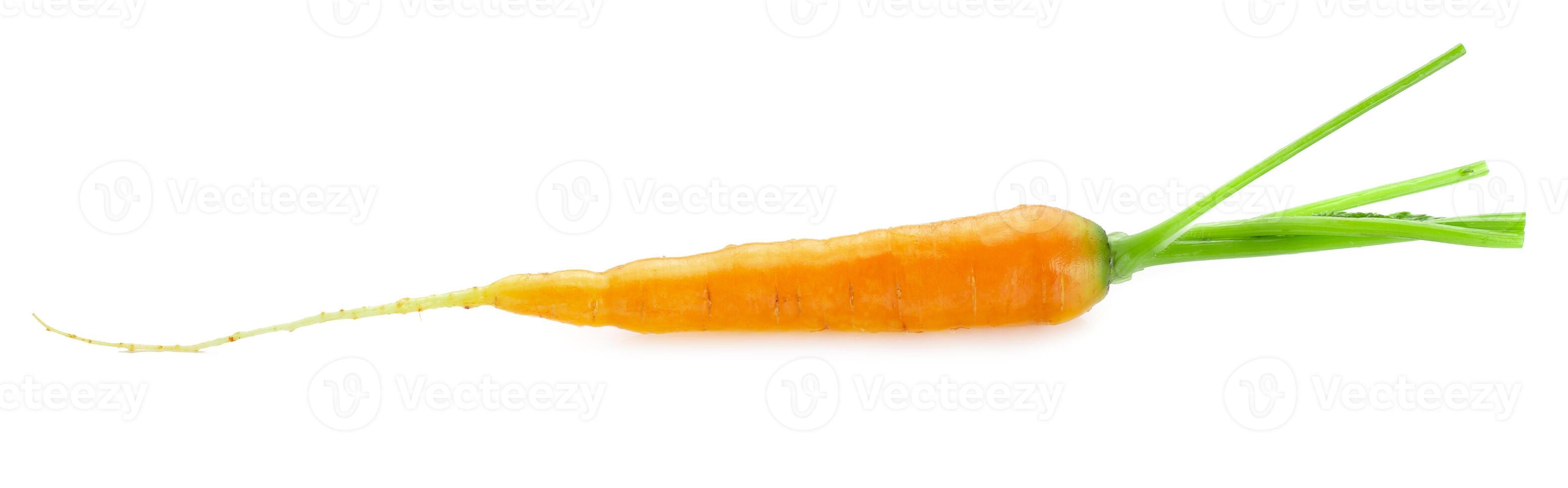 Bunch of baby carrots vegetable isolated over white background. photo