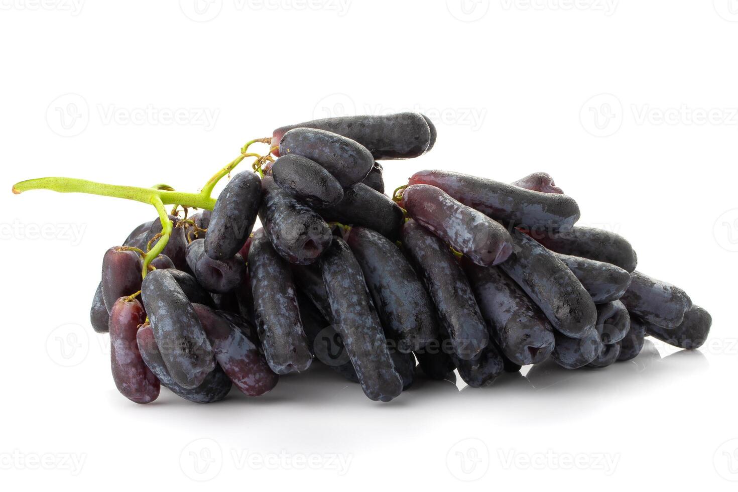 Sweet black sapphire grapes on a white background. photo