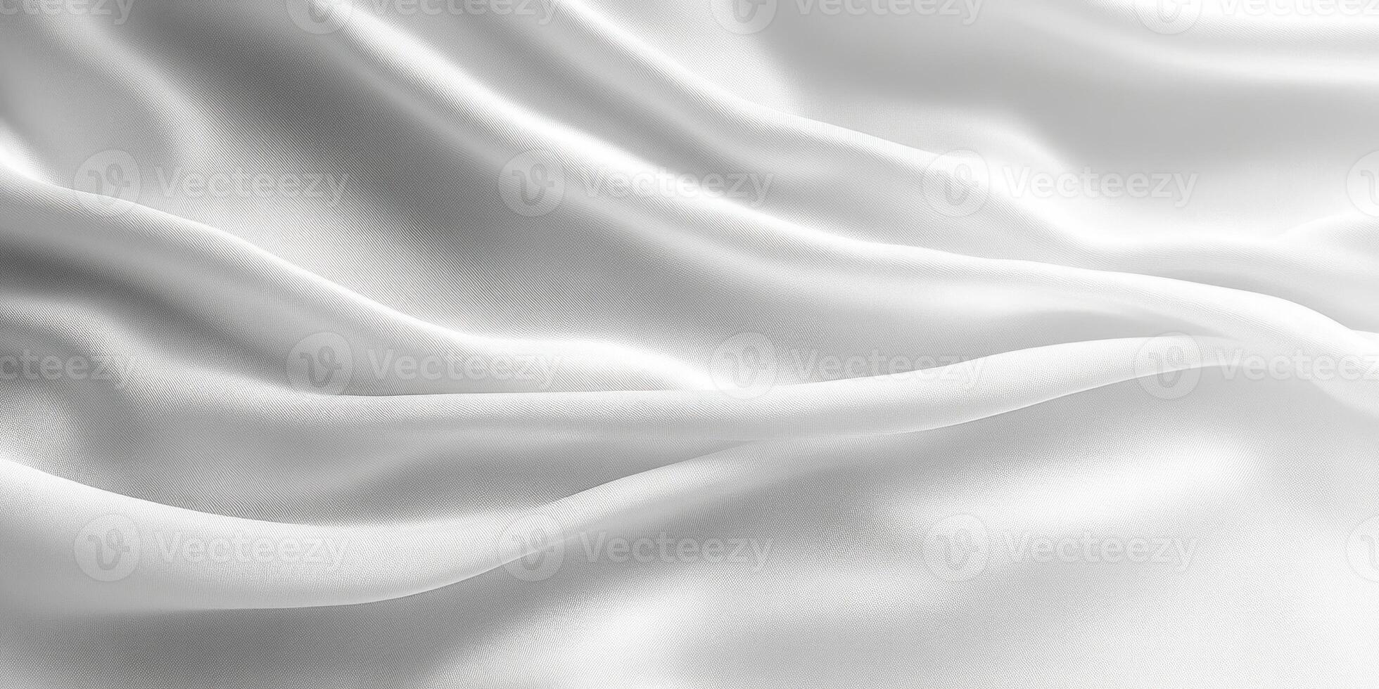 White Fabric Draped With Soft Curves and Subtle Texture photo