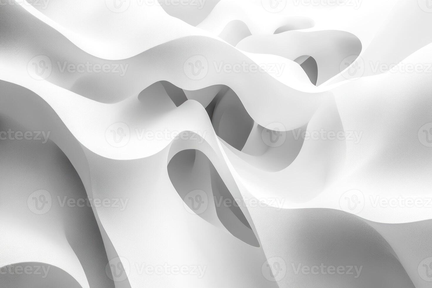 Abstract White Wavy Surface with Interconnected Loops photo