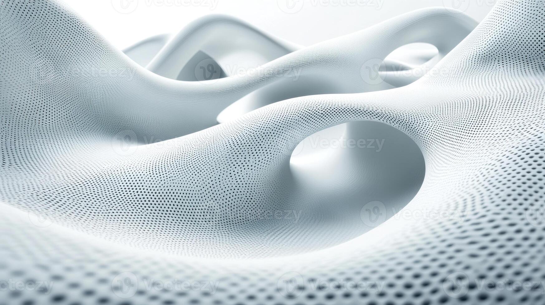 Abstract White Surface with Perforated Pattern and Curved Shapes photo
