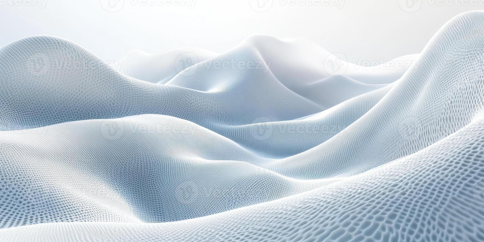 Abstract White and Blue Wavy Surface with Textured Pattern photo