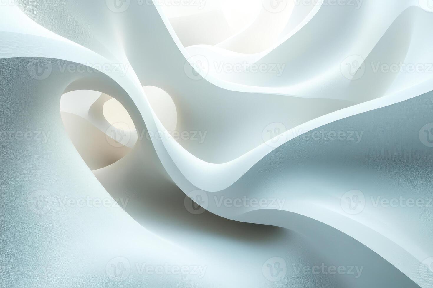 Abstract White Curved Shapes and Light photo