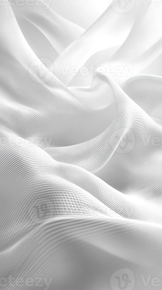 Abstract White Fabric with Textured Surface and Soft Waves photo