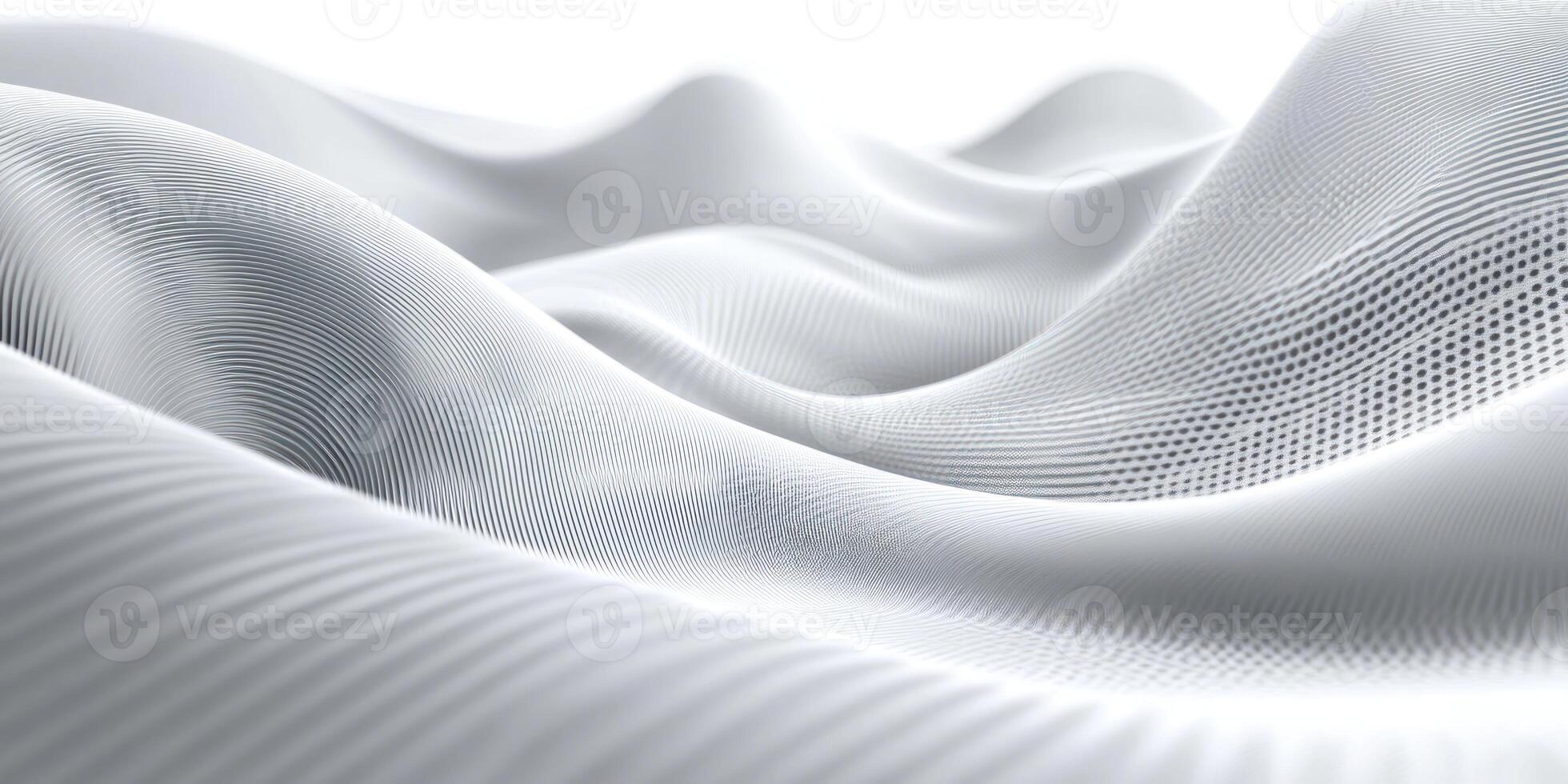 Abstract White Wavy Surface with Grid Pattern photo