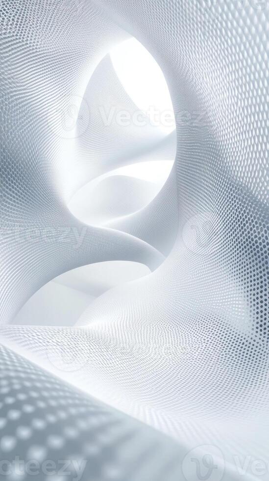 Abstract White Mesh Structure with Circular Patterns and a Bright Opening photo