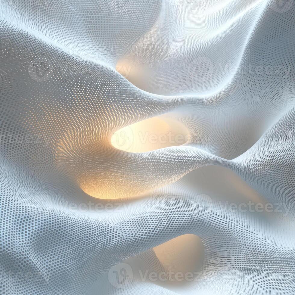 Abstract White Surface with Perforated Pattern and Light photo