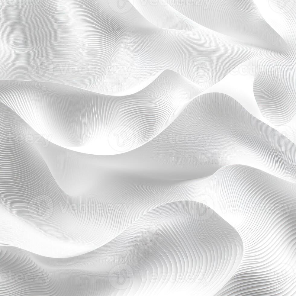 Abstract White Wavy Surface with Curved Lines photo