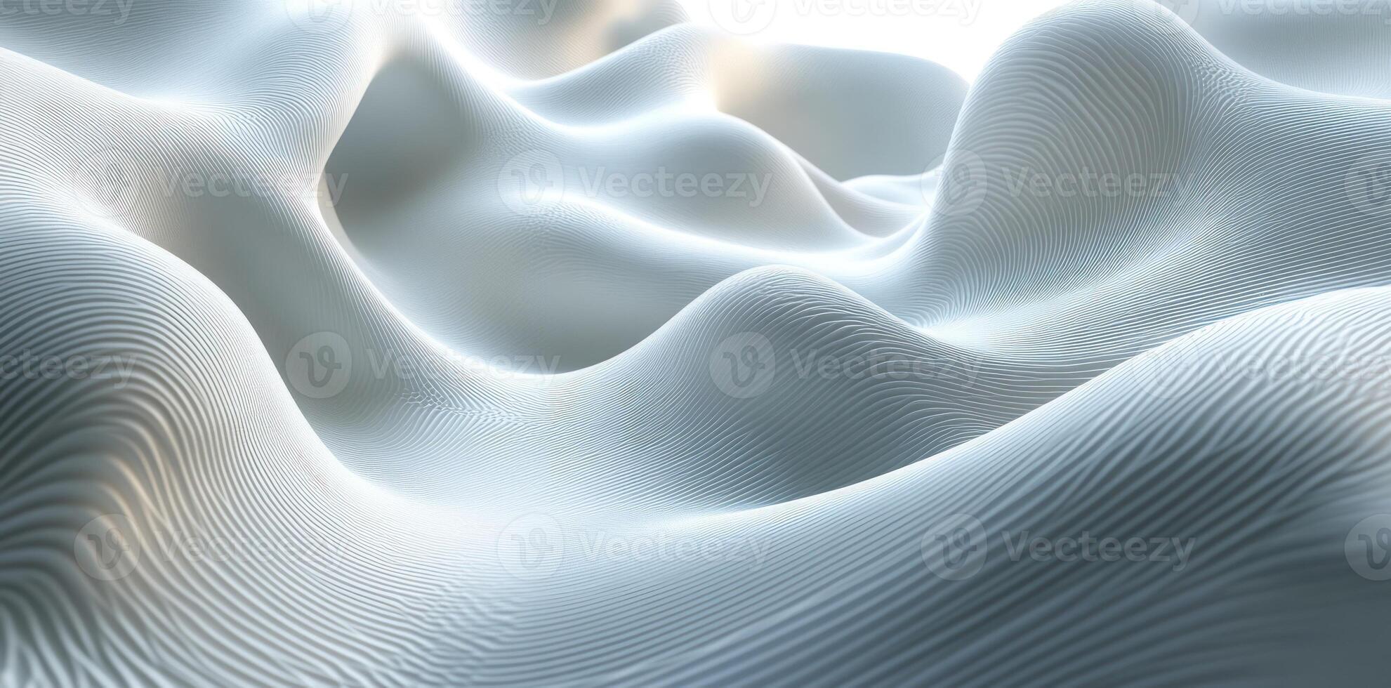 Abstract White 3D Wavy Surface with Lines photo
